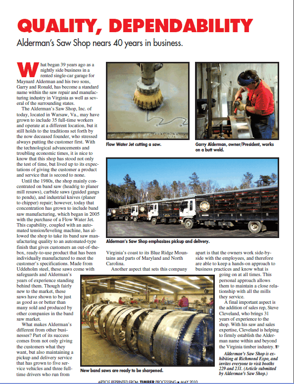 Timber Processing Article